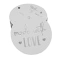 thumbnail image 1 of Inkdotpot Pack Of 50 Made With Love Text Favor Paper Tags Craft Real Silver Foil Hang Tags, 1 of 6