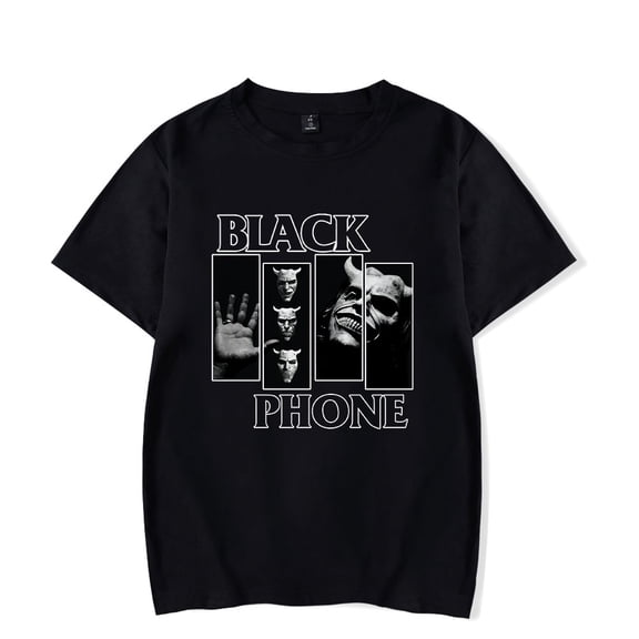 Black Phone Movie Merch Horror Mask Classic Graphic Tee T-Shirt Unisex Jumpers Streetwear Short Sleeve