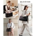 thumbnail image 2 of LOVEVOOK Laptop Bag for Women, 2-in-1 Tote Purse with Clutch & Cup Holder, Waterproof Briefcase for Work Travel, 2 of 6