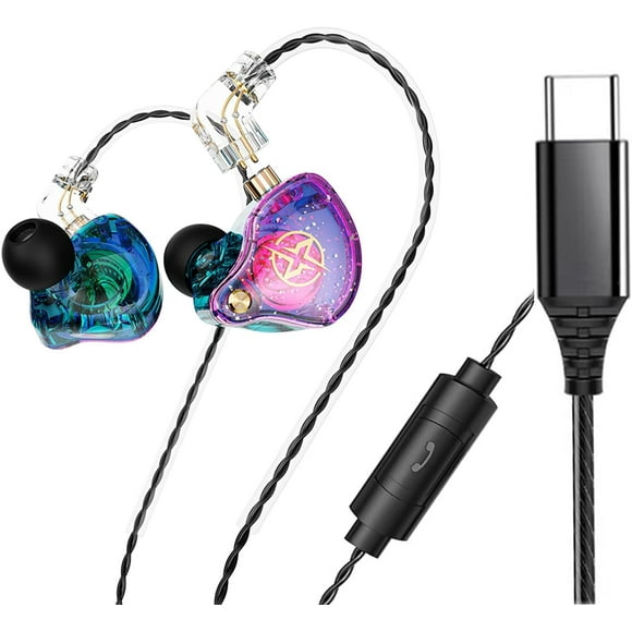 X2pro in Ear Monitor Earphones, Superior Sound Wired Earbuds with Dynamic Dual Driver, Professional Sound Isolating Earphones for Singers/Drummers/Musicians with C pin Connector No Mic Green