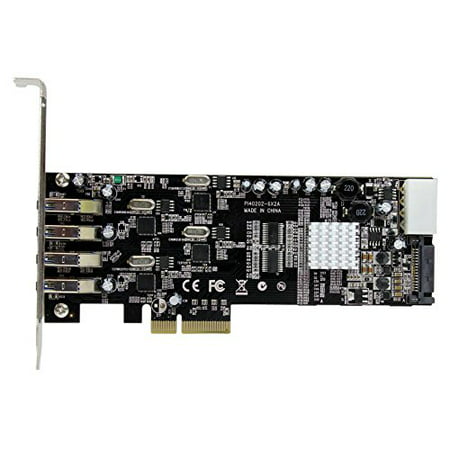4 Port PCI Express (PCIe) SuperSpeed USB 3.0 Card Adapter w/ 4 Dedicated 5Gbps Channels - UASP - SATA / LP4