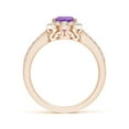 thumbnail image 2 of ANGARA Natural 1.05 Ct. Amethyst with Diamond Halo Ring in 14K Rose Gold for Women (Ring Size: 6.5), 2 of 9