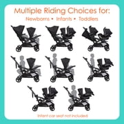 Baby Trend Sit N Stand Double 2.0 Stroller, Dash Grey, Compact Fold, Compatible with Car Seats