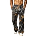thumbnail image 2 of Mens Tree Camo Graphic Pants Baggy High Waist Straight Leg Athletic Jogger Sweatpants for Outdoor Hunting Coffee S, 2 of 7