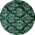 thumbnail image 1 of Ahgly Company Indoor Round Abstract Turquoise Blue Modern Area Rugs, 6' Round, 1 of 4
