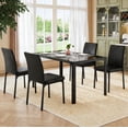 thumbnail image 2 of Ktaxon Modern Glass Dining Table for 4, 47" Rectangle Kitchen Table for Dinette, Breakfast, Dinner Table with Tempered Glass Tabletop, 47.2" x 27.6" x 29.5", 2 of 7