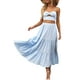 thumbnail image 4 of Txlixc Falda de verano para mujer Boho cintura elástica plisada línea A fluida falda larga de playa con bolsillos Txlixc  Moda, 4 of 7