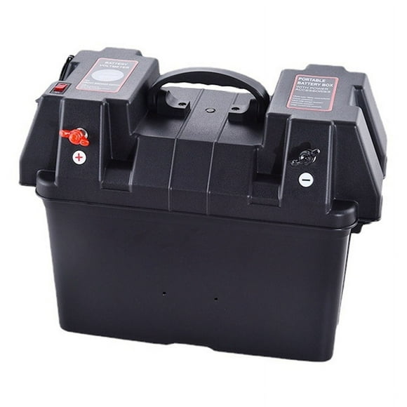 Smart Battery Box, 12V Marine Enclosure, Multi-Port and Circuit Breaker for Trolling Motor, Rv, Battery Tray Box