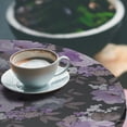 thumbnail image 3 of Ambesonne Floral Boho Fitted Round Tablecloth, Gothic Flowers Print, 36"- 40" Diameter, Pale Lilac Dusk Off White, 3 of 5