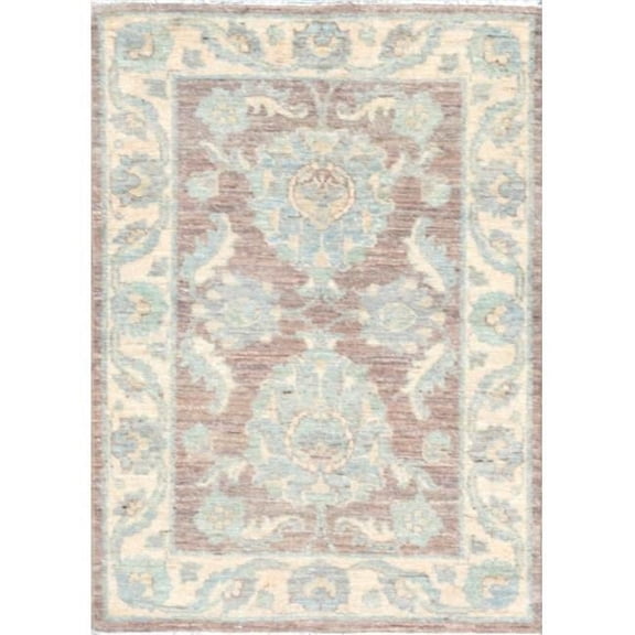Pasargad Home Denver Hand-Knotted Brown Wool Area Rug  2' 3" X 3' 1"