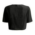 thumbnail image 3 of Women Chiffon Cardigan Soft Solid Open Front Sheer Short Lightweight Cardigan For Evening Dress Black S, 3 of 4