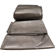 Moose Supply 10 Mil Heavy Duty Waterproof Poly Tarp Cover, Silver, 10 x 12