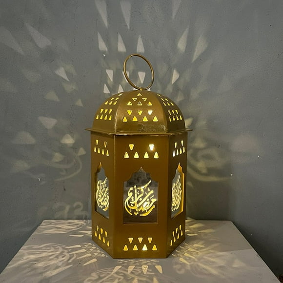 Fridja Clearance under 5$ Mini Lantern with LED Ramadan Lantern Decoration Mini Lantern Decor with Candles Hanging Lanterns for Ramadan Decor Christmas Wedding Table Centerpiece Decor