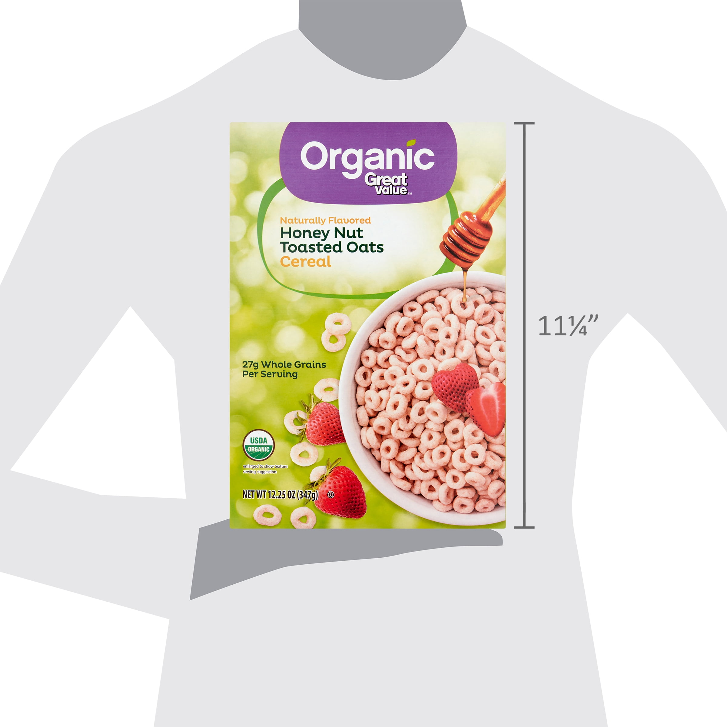Great Value Organic Honey Nut O's Breakfast Cereal, 12.25 oz