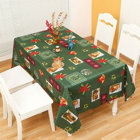 

Hueook Christmas Tablecloth Christmas Rectangle Tablecloth Christmas Tablecloth 4.92X6Ft Rectangle Washable