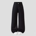 thumbnail image 2 of TOWED22 Kids Girls Jeans Cargo Pants Girls Ripped Distressed Baggy Wide Leg Casual Sweatpants Teen Trousers Black,11-13 Y, 2 of 5