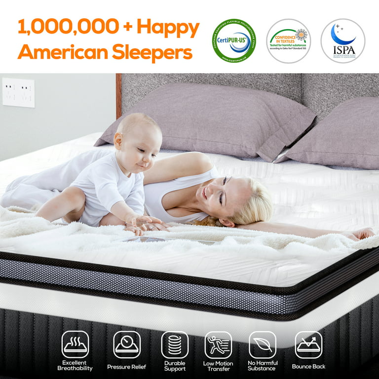 Maxzzz 2 Inch Gel Memory Foam Mattress Topper King Size High Density Bed  Mattress Pad Pressure Relief Bed Topper with Remover Soft Cover,  Certipur-Us