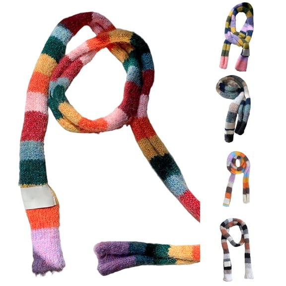 QTSHPN Fashion Cool Style Narrow Striped Neckerchief Autumn Winter Decorative Scarf Scarfs for Women