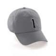 thumbnail image 1 of Daxton Old English 3D Alphabet Letters Numbers Initial Baseball Dad Hat - Light Grey, Number 1, 1 of 2