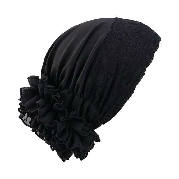 Headbands For Women Black Headbands Lace Beanie Turban Head Covering Wrap For Sleeping Night Fashion