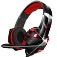 thumbnail image 1 of Auriculares Auriculares para juegos G9000max con aislamiento de ruido, micrófono omnidireccional ajustable de 120 °, unidad de controlador de 40 mm, rojo Python Fly Auriculares, 1 of 2