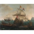 thumbnail image 3 of Hendrik Cornelisz. Vroom 14x12 Black Modern Framed Museum Art Print Titled - Dutch Ships Ramming Spanish Galleys off the English Coast, 3 October 1602 (1617), 3 of 5