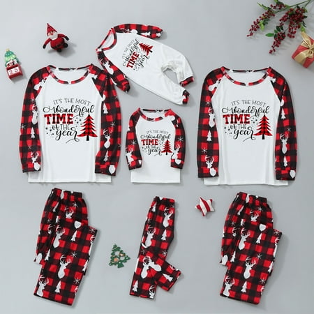 

Christmas Gifts Christmas Women Mommy Print Blouse Tops And Pants Xmas Family Clothes Pajamas Polyester Red S