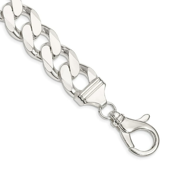 Primal Silver Sterling Silver 16.2mm Curb Chain Bracelet