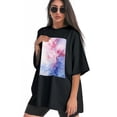 thumbnail image 3 of Plus Size Shirt for Women Oversized Black Tops for Women Short Sleeves Shirt for Women Pink T Shirt Crewneck Shirt for Women M, 3 of 5
