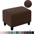 thumbnail image 1 of 2024 Elastic Storage Ottoman Slipcovers Checked Rectangle Footrest Sofa Cover Washable Removable Footstool Protector, 1 of 6