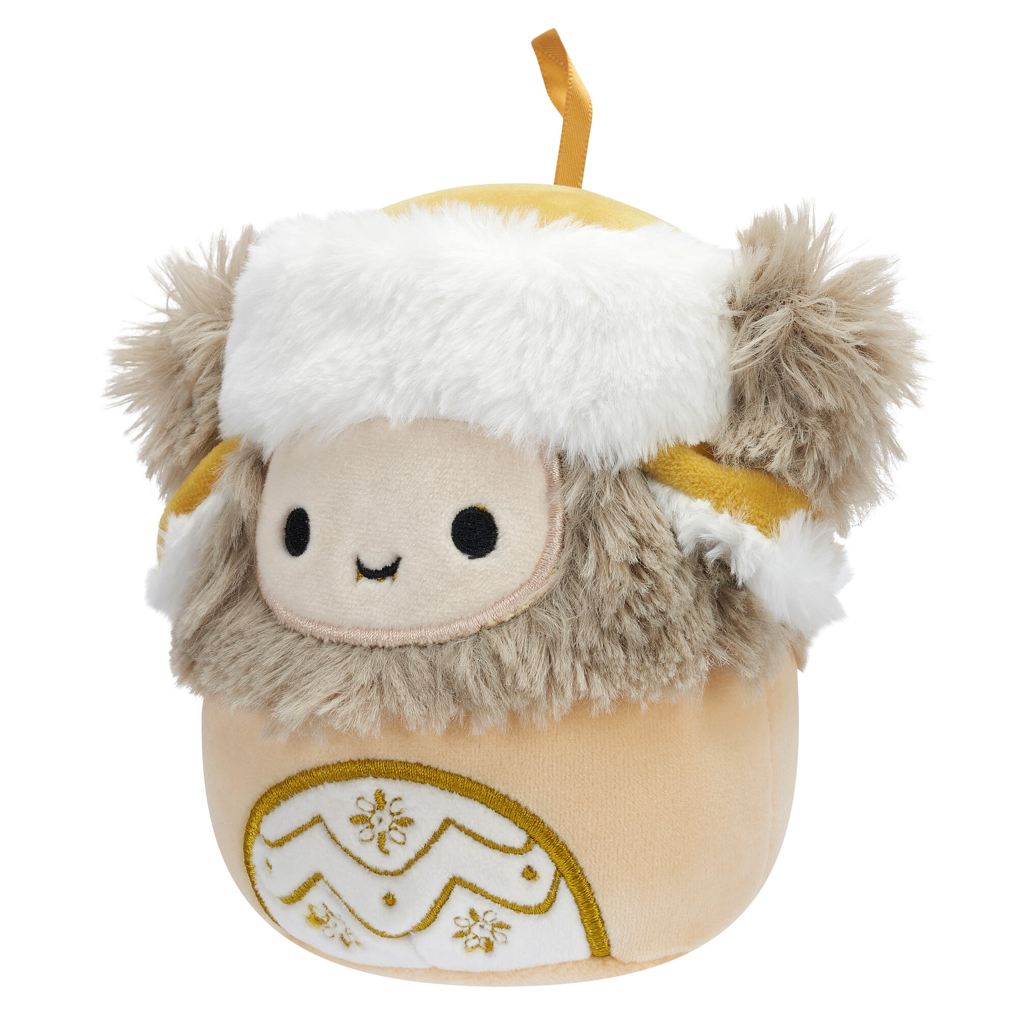 Squishmallows Official Plush 4 inch Holiday Yeti with Gold Hat- Childs Ultra Soft Stuffed Toy Ornament