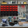 thumbnail image 4 of Wision Wall Mounted Storage Bins 30 Wall Mount Tool Organizer Bins Plastic Parts Rack Container Easy Access Compartments For Tools Hardware Crafts Office Supplies And More Blackred, 4 of 5