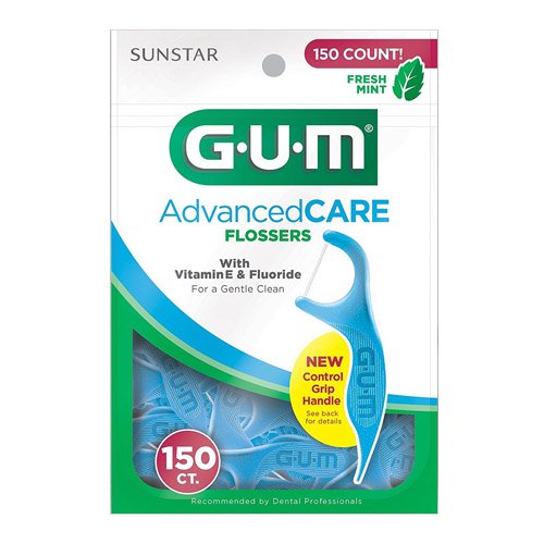 Sunstar 888JC Gum Advanced Care Dental Clean Flossers, Fresh Mint, 150