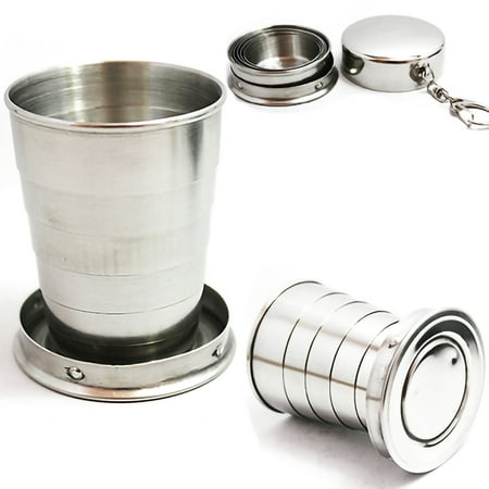 

Walbest Portable 75ml Stainless Steel Teacup Outdoor Travel Folding Collapsible Cup