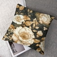 thumbnail image 7 of PHYHOO Vintage Peony Roses Floral Covers Set of 2 Chinoiserie White Flower Leaves Decorative Pillow Cases Black Gold Cushion Cases Vintage Home Decor for Sofa Couch Outdoor 12x12in, 7 of 7