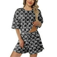 thumbnail image 1 of Icvfdpl Pyjamas d'Été pour Femmes Ensemble de Shorts Amples Couleur Unie Mode Détente m, 1 of 7