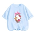 thumbnail image 4 of Camiseta de Anime Hello Kitty, conjuntos de camisetas para niños, moda para mujeres, ropa de manga corta para bebés, camisetas casuales de verano para miércoles, 4 of 5