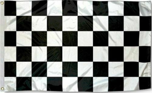BLACK & WHITE CHECK 2x3ft Flag Polyester race racing nascar speedway 
