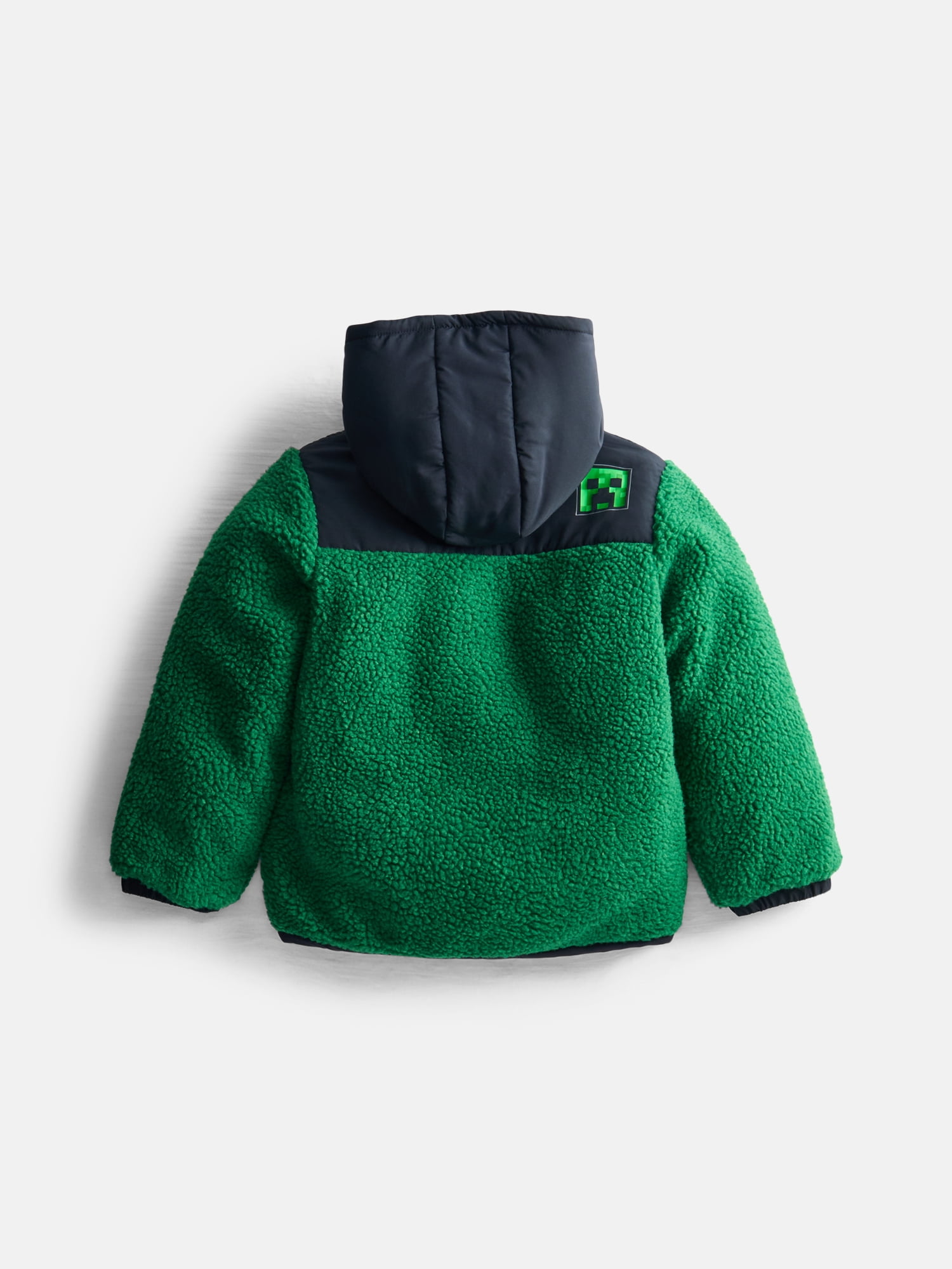Minecraft Boys’ Faux Shearling Jacket with Hood, Sizes XS-XL