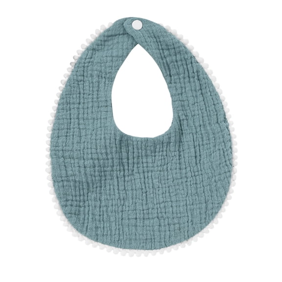hengsof Baby boy's Everyday Bib, Stylish Lace Trim Solid Color Soft Cotton Gauze Comfortable Bib, Suitable for Infants