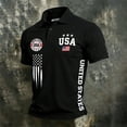 thumbnail image 2 of CONROSES 4Th Of July Men's Short Sleeve Polo Shirts Patriotic Usa Flag Graphic Collared Independence Day Polo Shirt for Men Casual Golf Shirts, 2 of 3
