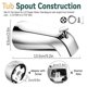thumbnail image 5 of Grifo de bañera con desviador, grifo de bañera con anillo embellecedor, compatible con tubos de agua de cobre de 1/2 pulgada (5/8 de pulgada de diámetro)., 5 of 5