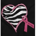thumbnail image 2 of Zebra Heart Breast Cancer Awareness Women's Graphic T Shirt Tees Brisco Brands S, 2 of 5