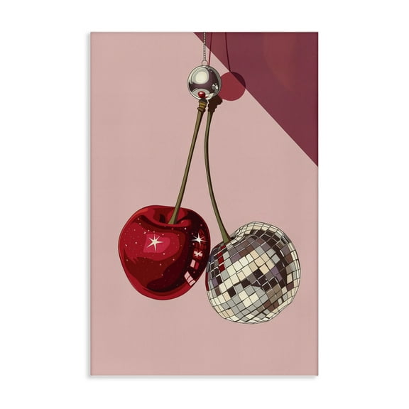 Stupell Industries Dazzling Disco Cherries Food & Beverage Painting Wrapped Canvas Canvas Art Print Wall Art, 16 x 24