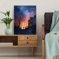 thumbnail image 5 of Victorian Streetscape Dusk Silhouette Watercolor Canvas Print, Vintage City Wall Art for Living Room Bedroom Hallway Office Study Hotel, 5 of 8
