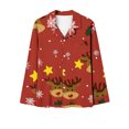 thumbnail image 4 of Elvqul Womens Long Sleeve Pajamas Christmas Loungewear Button up Casual Tops and Pants Red 2-Piece Funny Pajamas Set for Women Christmas, 4 of 4