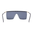 thumbnail image 4 of Flat Top Half Metal Rim Oversize Rectangle Shield Mob Sunglasses Gold - Black, 4 of 4