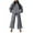 Grey, variant on Two Piece Running Sweatsuit Fashion Women Casual Solid Color Long Sleeve Hat Pockets Elastic Waist Long Sleeve Blouses Sets Two Piece Outfits S-166 White L