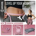 thumbnail image 2 of SAKAE Pink Step Aerobics Platform Set with Kettlebell & Measuring Tape, Aerobic Steppers for Exercise at Home, Adjustable Height 2 Level Risers Workout Step Trainer with Non-Slip Surface, 2 of 9