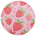 thumbnail image 3 of Ryvnso Strawberry and Heart Round Plate Mats Dining Table Placemat Set of 4 for Holiday Decoration, 3 of 7